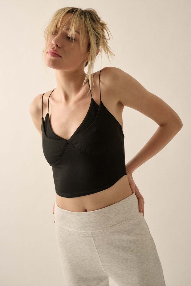 Lifted Fit Layered Cropped Cami Top - ShopPromesa