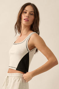 Premium Scuba Colorblock Cropped Tank Top - ShopPromesa