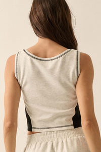 Premium Scuba Colorblock Cropped Tank Top - ShopPromesa