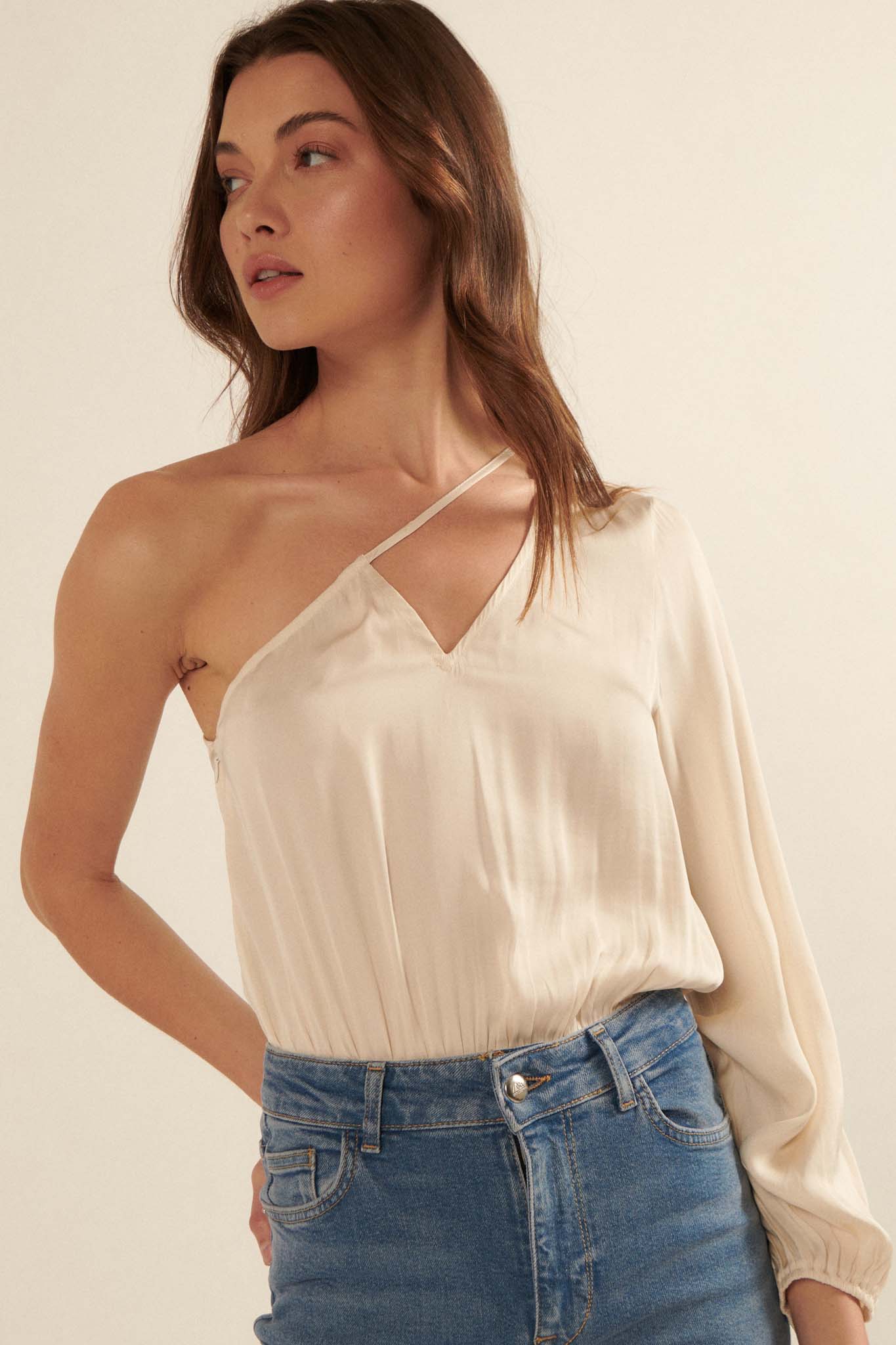 Chic to Chic One-Shoulder Cutout Bodysuit - ShopPromesa