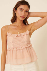 Kiss Me Quick Ruffled Lace-Trim Cami Top - ShopPromesa