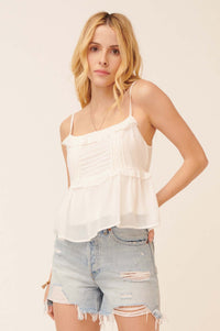 Kiss Me Quick Ruffled Lace-Trim Cami Top - ShopPromesa