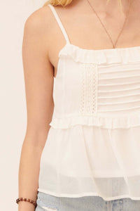 Kiss Me Quick Ruffled Lace-Trim Cami Top - ShopPromesa