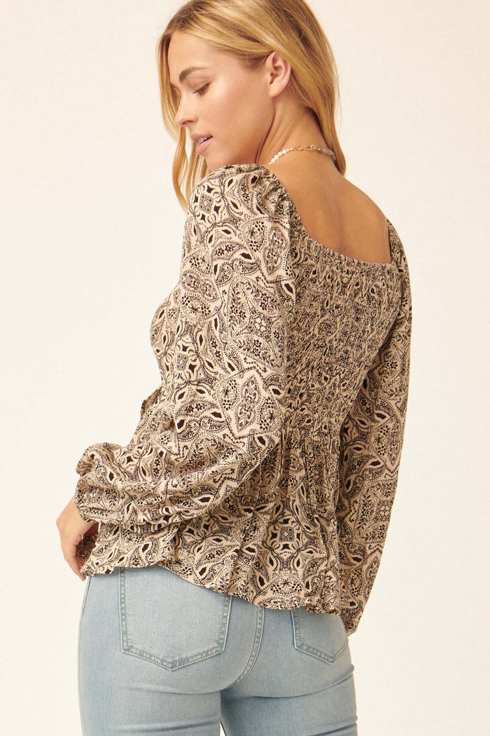 Strange Magic Paisley Tulip-Hem Peasant Top - ShopPromesa