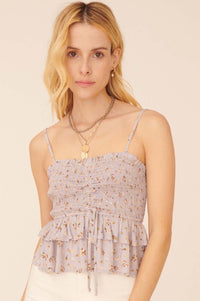 Magic Medley Smocked Floral Ruffled Cami Top - ShopPromesa