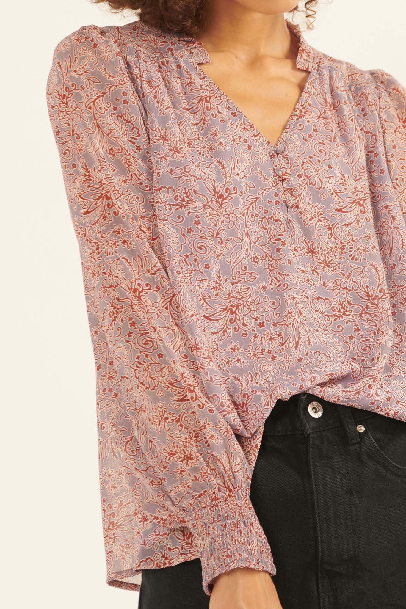 Perennial Perfection Floral Puff-Sleeve Top - ShopPromesa