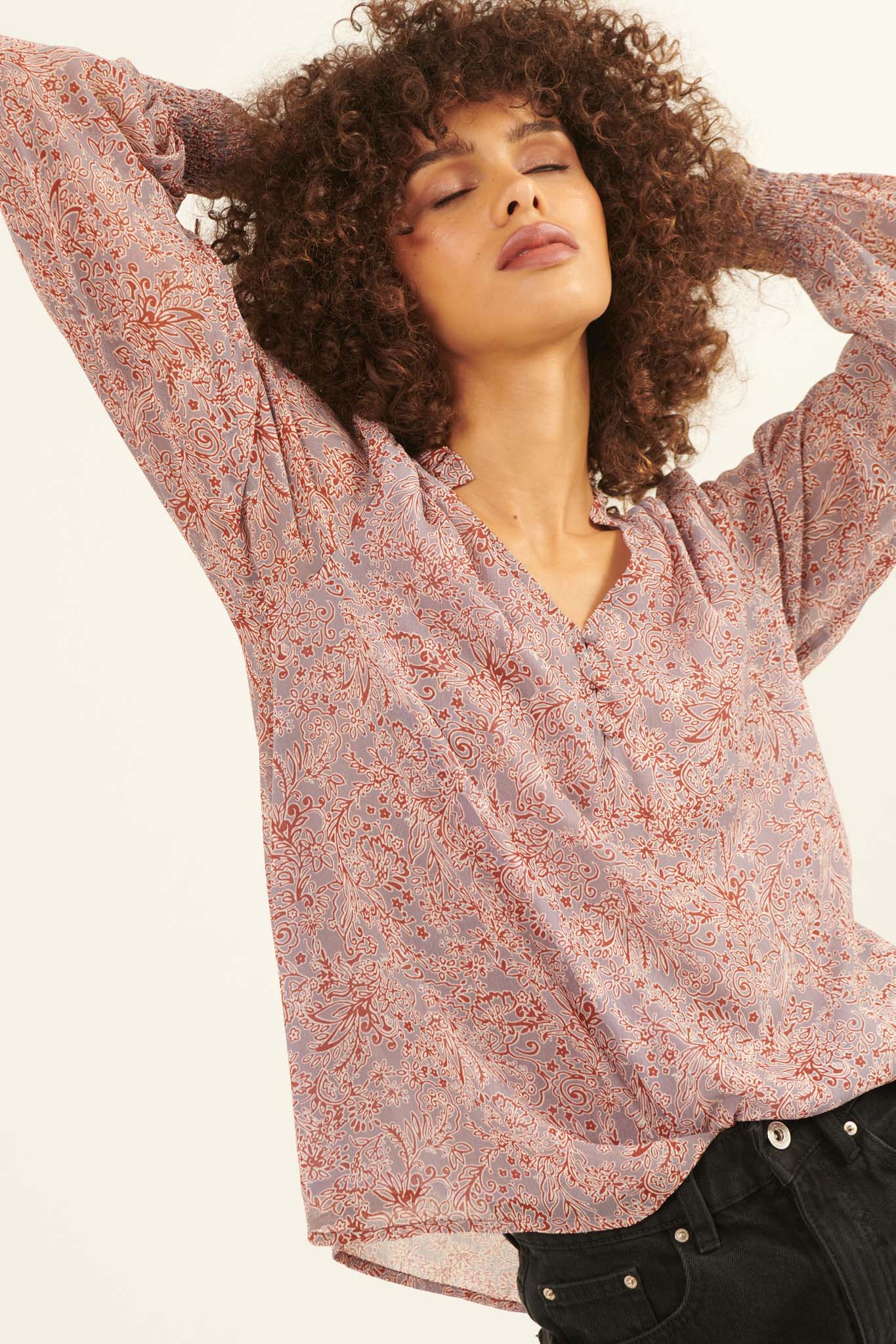 Perennial Perfection Floral Puff-Sleeve Top - ShopPromesa