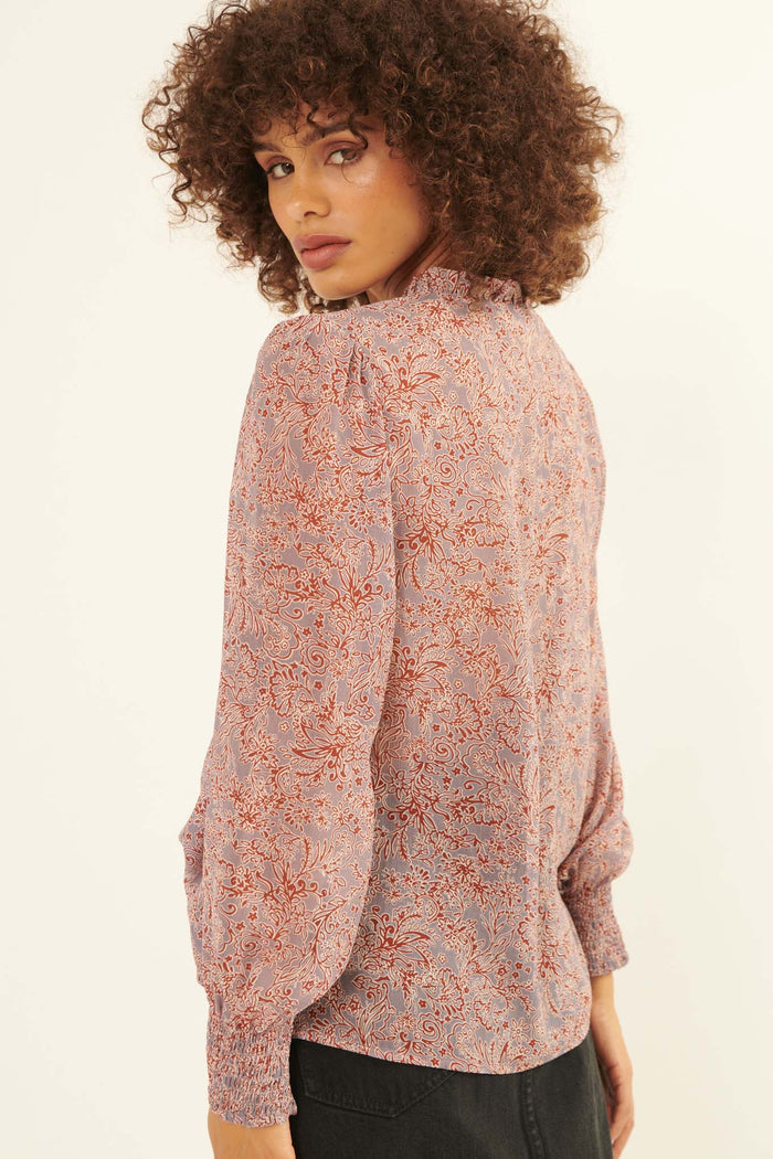 Perennial Perfection Floral Puff-Sleeve Top - ShopPromesa