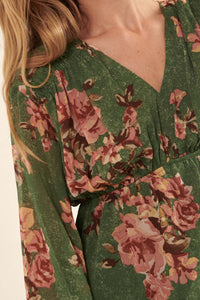 Enchanting Beauty Floral Chiffon Peasant Top - ShopPromesa