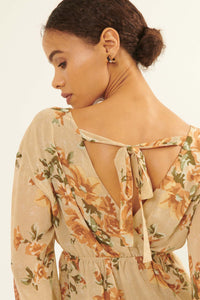 Enchanting Beauty Floral Chiffon Peasant Top - ShopPromesa