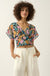 Cancún Sun Floral Chiffon Open-Back Crop Top - ShopPromesa