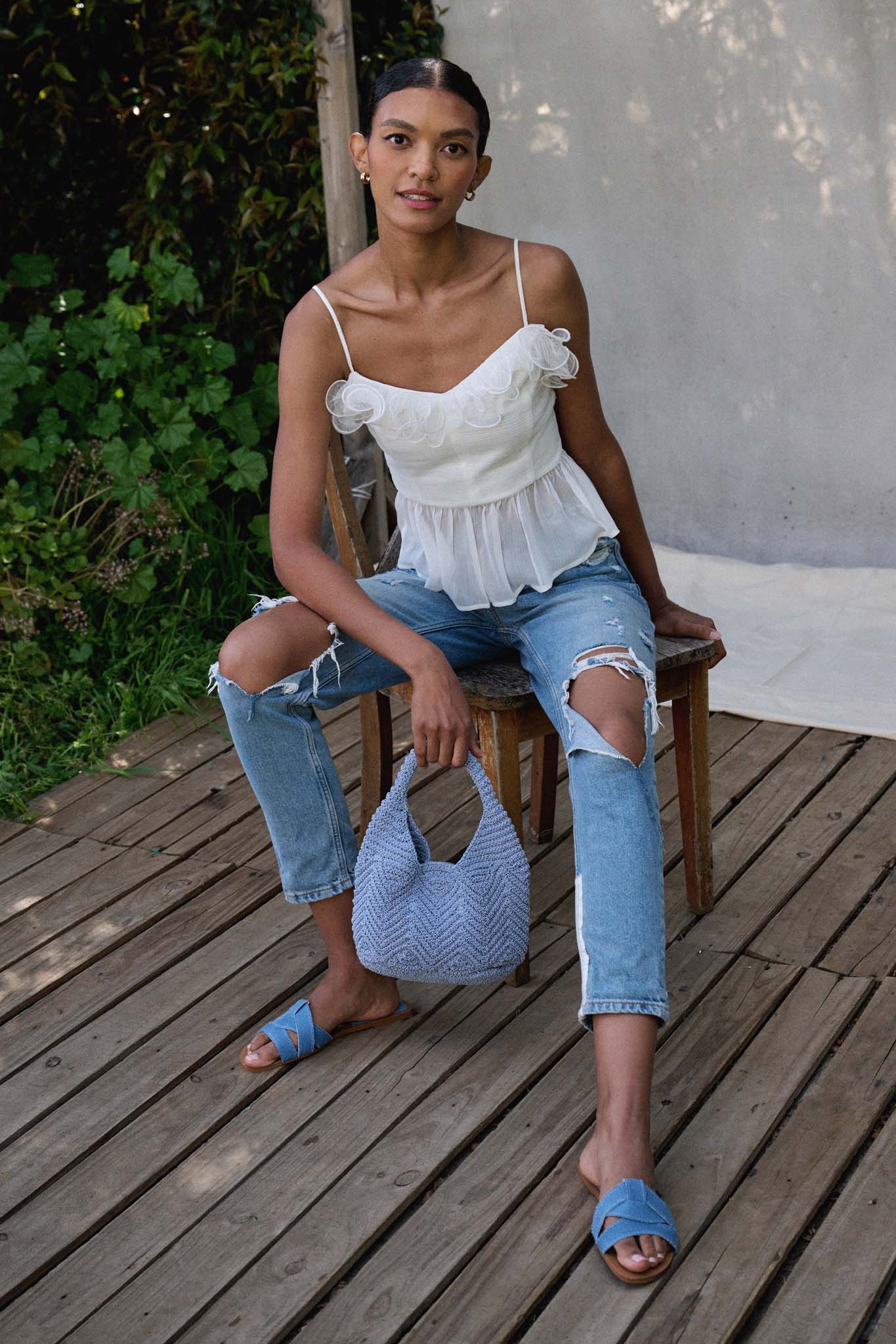 Sunrise Serenade Ruffled Chiffon Peplum Cami Top - ShopPromesa