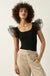 Angel Eyes Ruffle Sleeve Rib-Knit Bodysuit - ShopPromesa