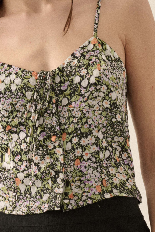 Garden of Love Floral Crepe Button-Front Cami Top - ShopPromesa